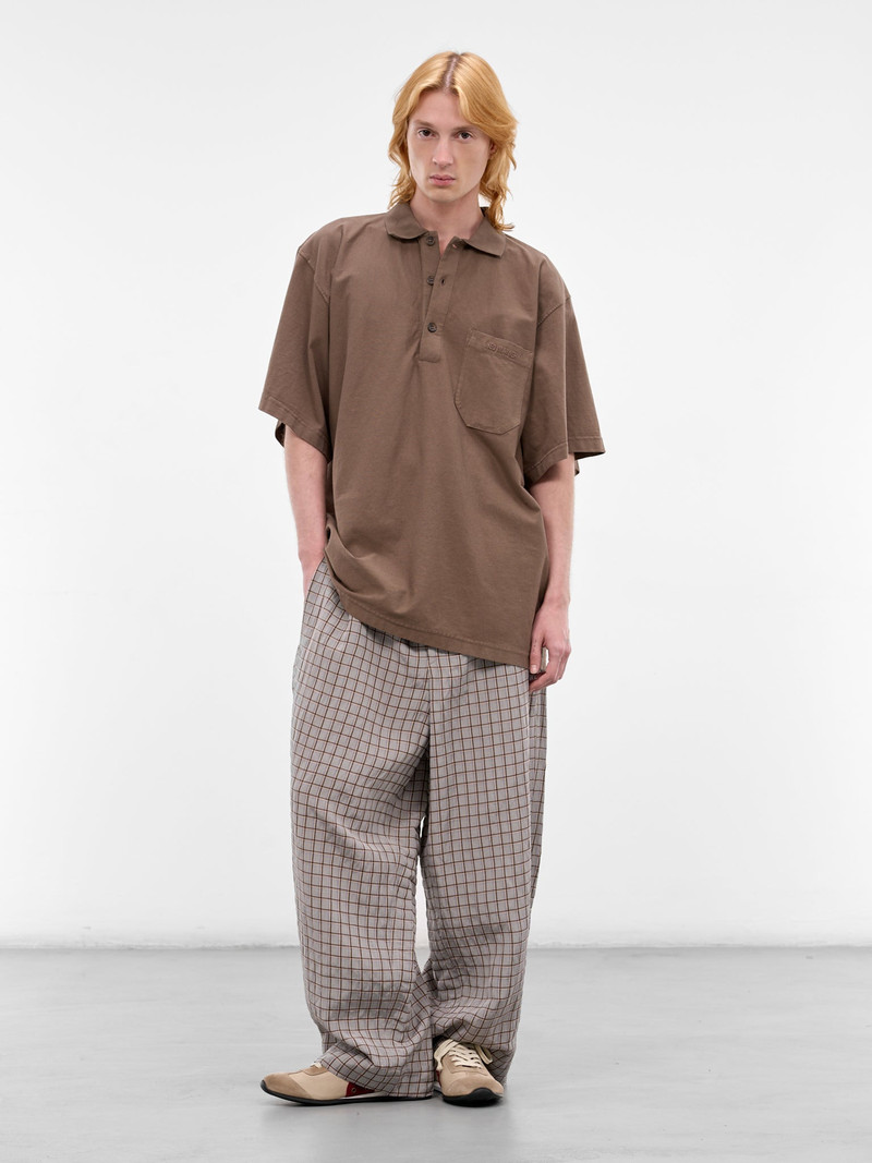 HED MAYNER Brown Oversized Embroidered Logo Polo outlook