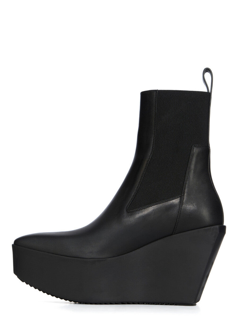 Rick Owens Black Hollywood Sliver Platform Beatle Boots outlook