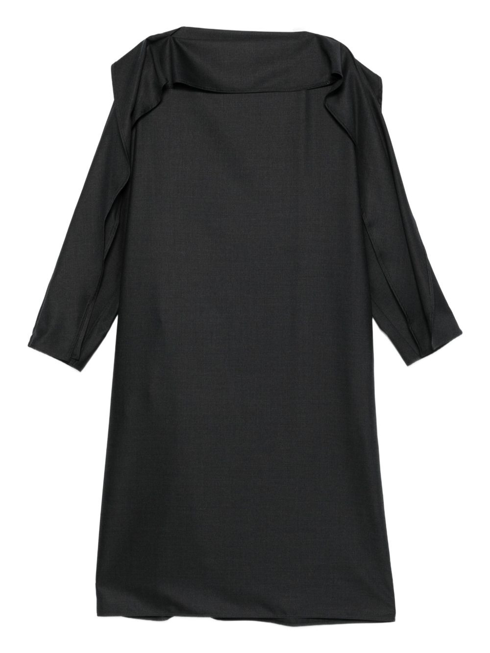 ruffled-collar midi dress - 2