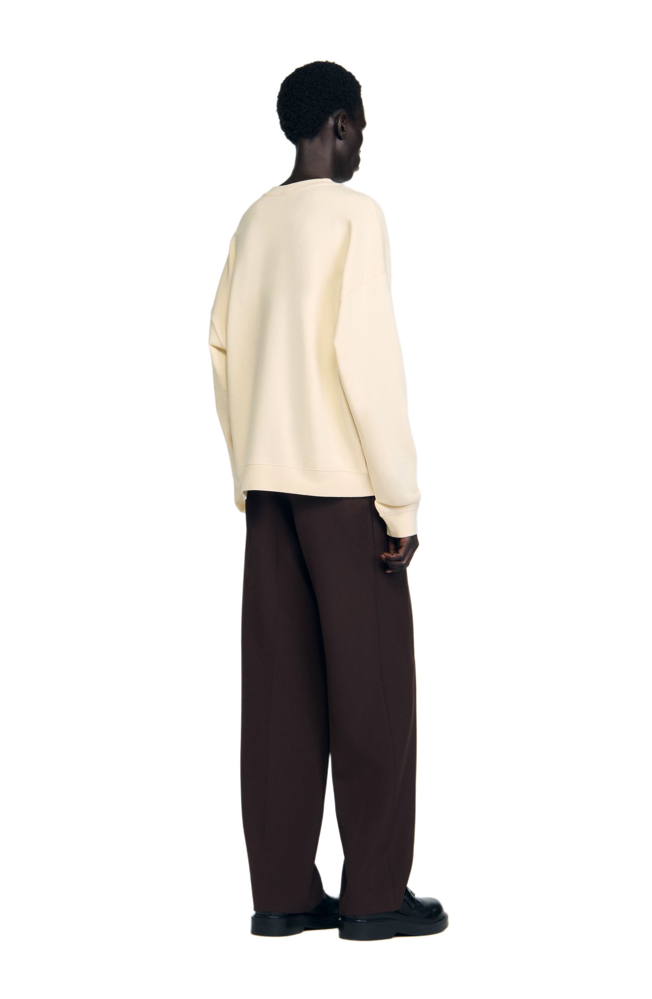 SANDRO Sweatshirt with flower patch in Butter Cream at Nordstrom - 2