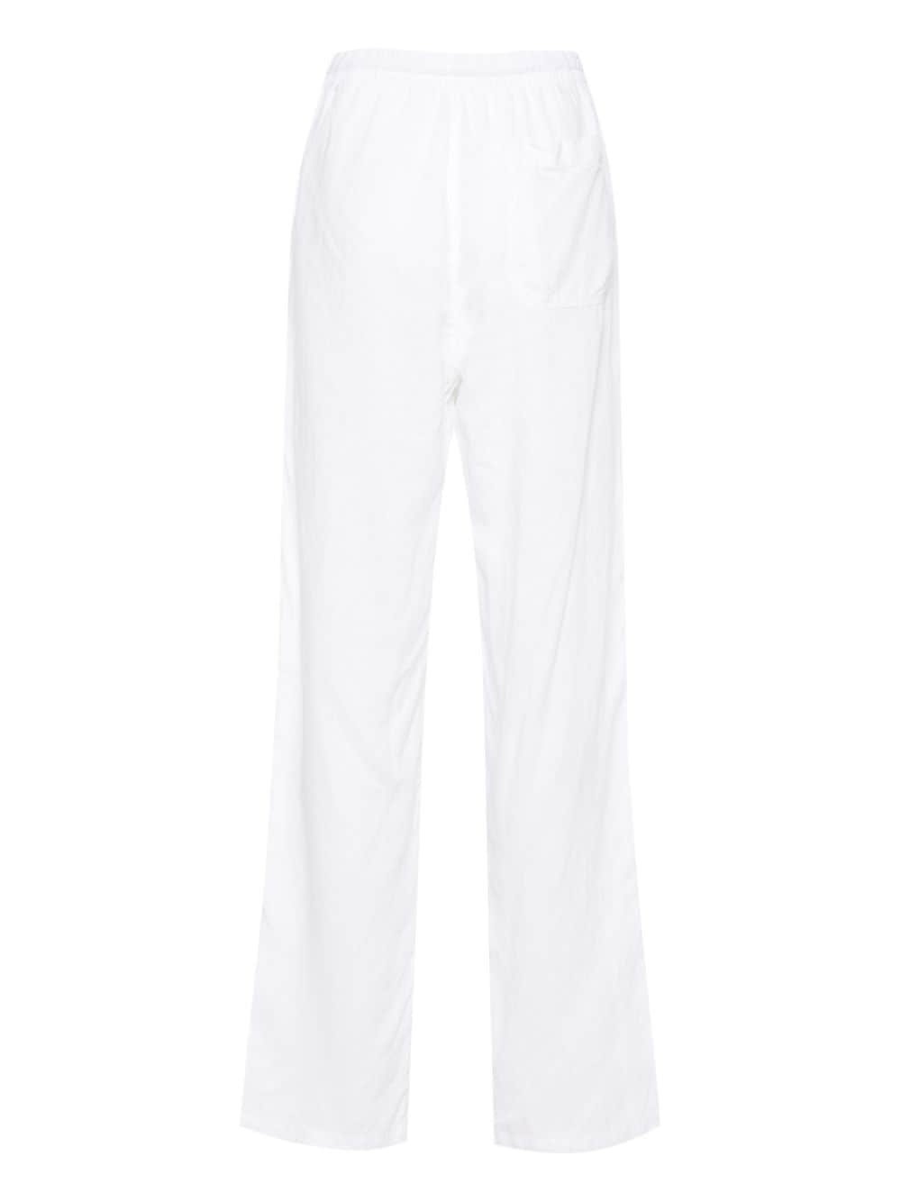 linen straight trousers - 2