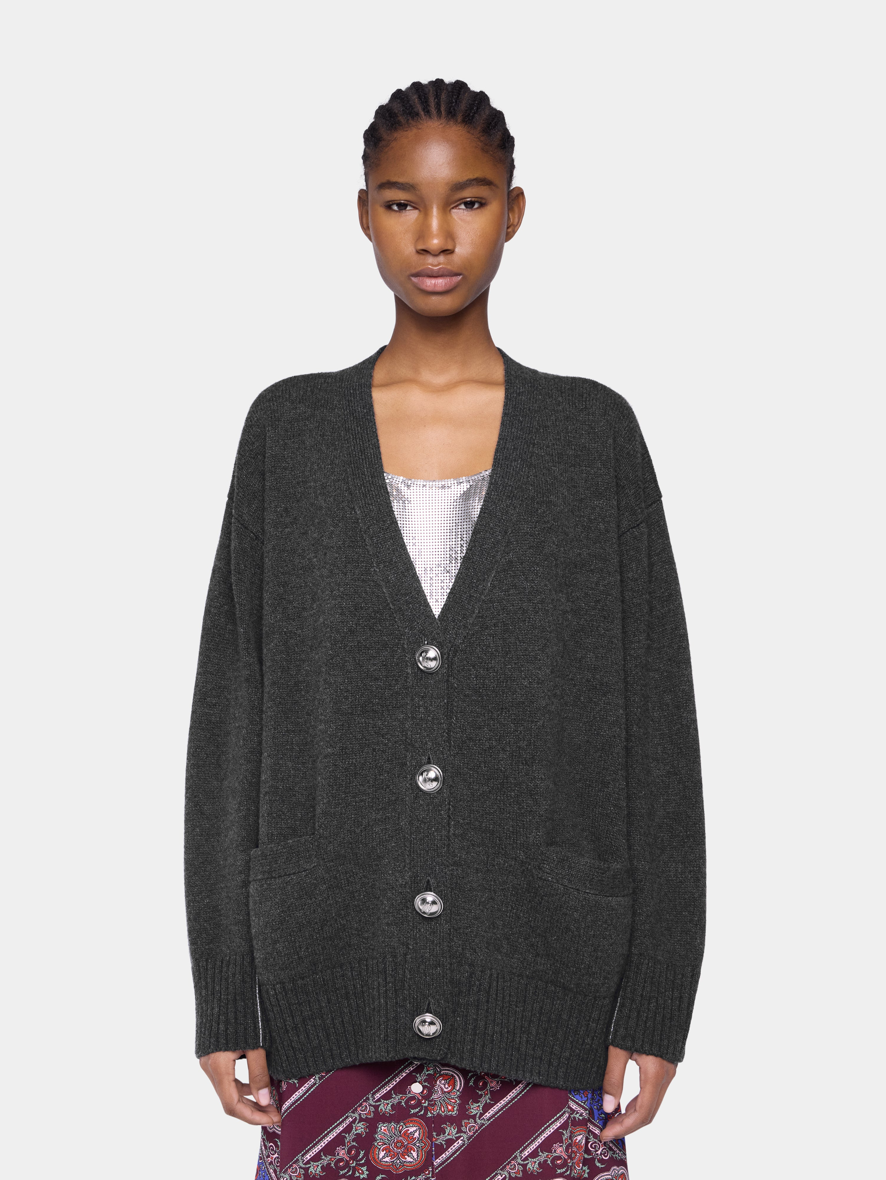 KNITTED CARDIGAN IN WOOL AND CASHMERE - 4