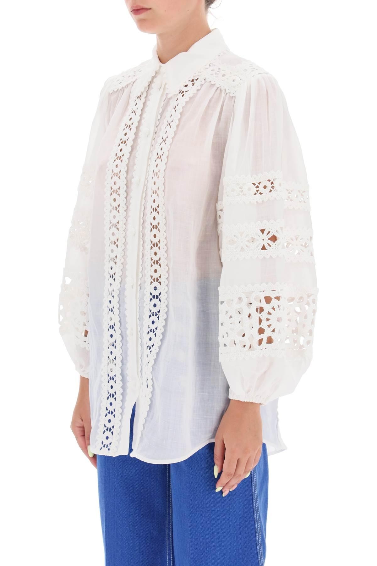 'DEVI SPLICED' BLOUSE WITH CROCHET INSERTS - 5