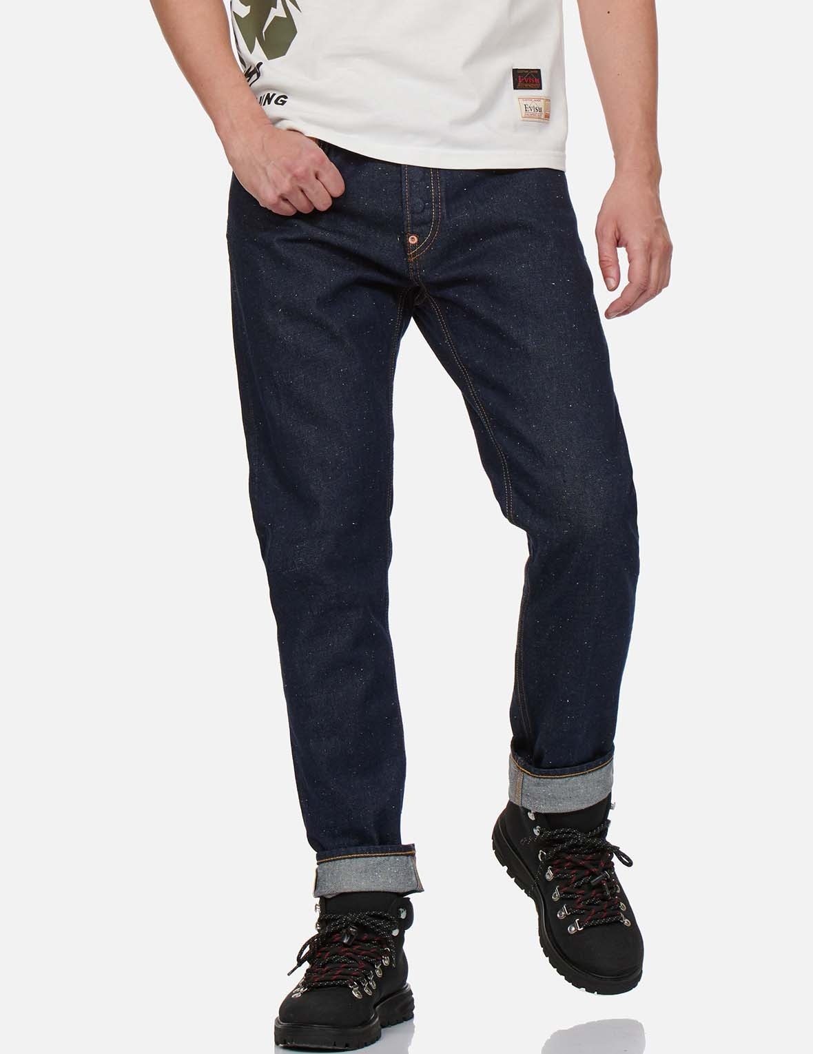 LASER-PRINT BRUSHSTROKE DAICOCK CARROT FIT JEANS #2017 - 4