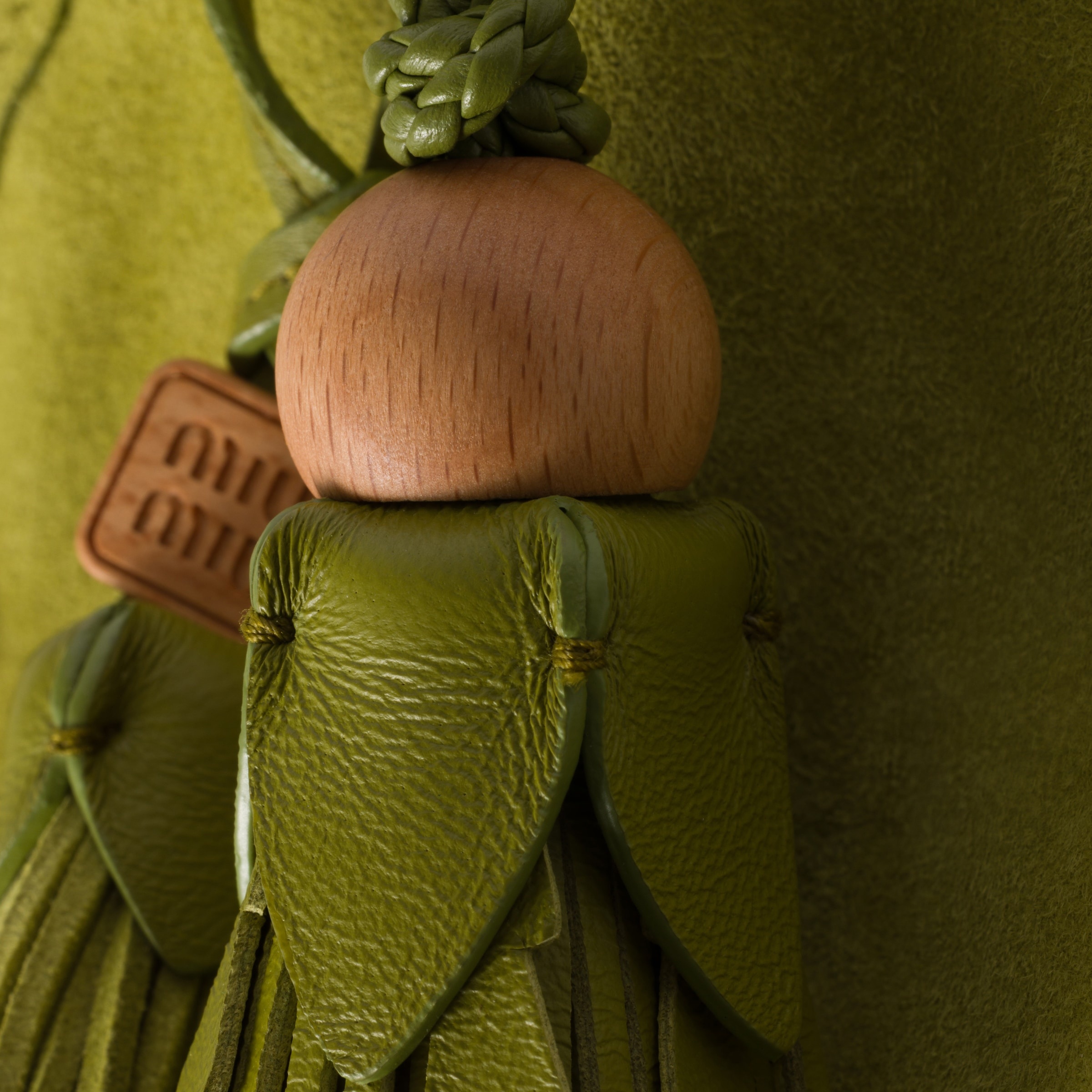Suede handbag with tassels - 5