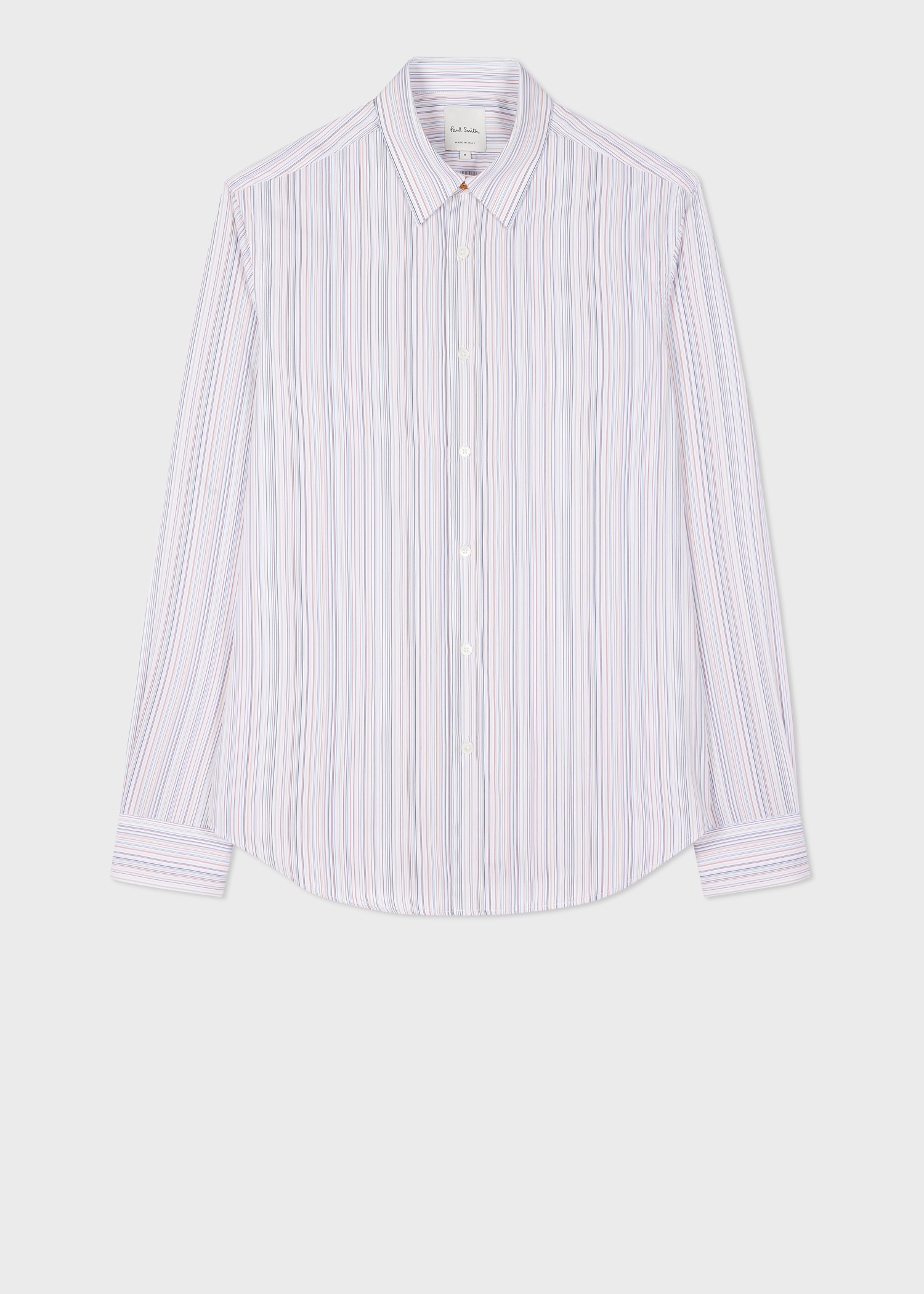 Slim-Fit White 'Signature Stripe' Cotton Shirt - 1