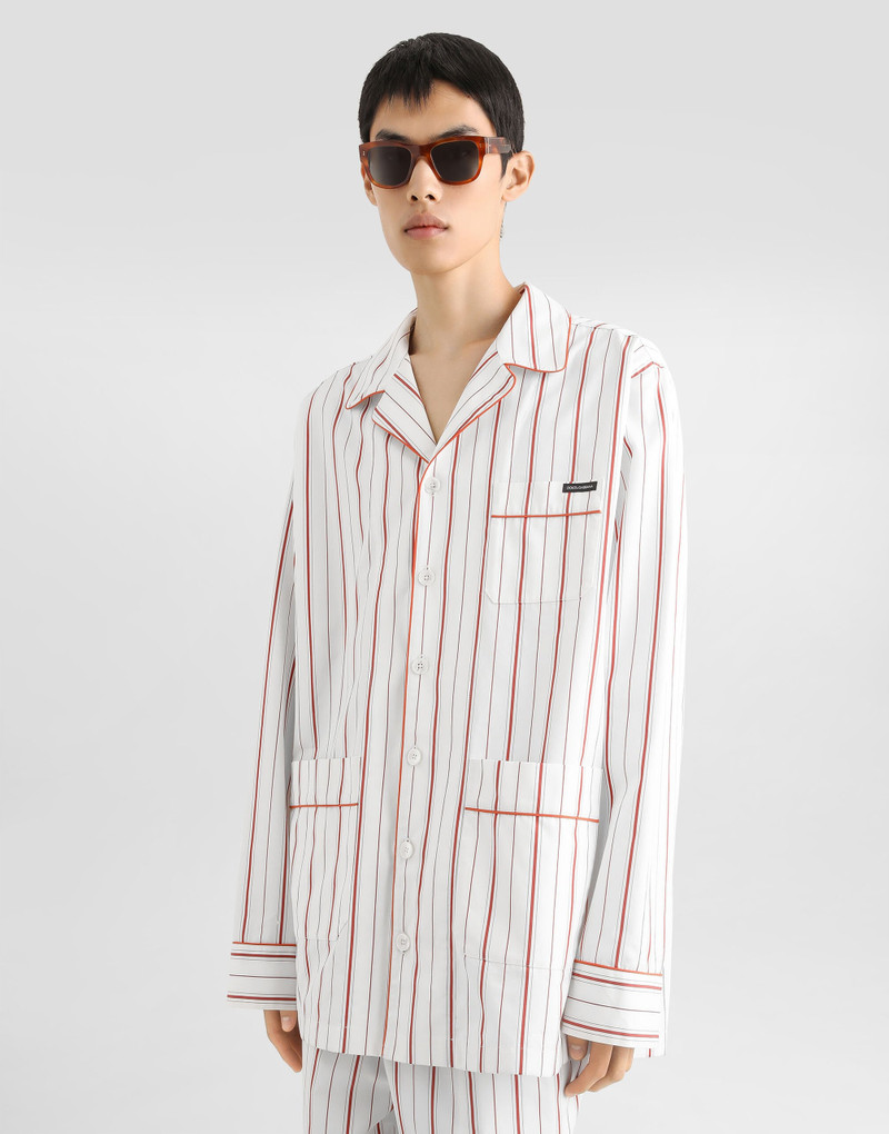 Dolce & Gabbana Striped poplin vanity robe outlook