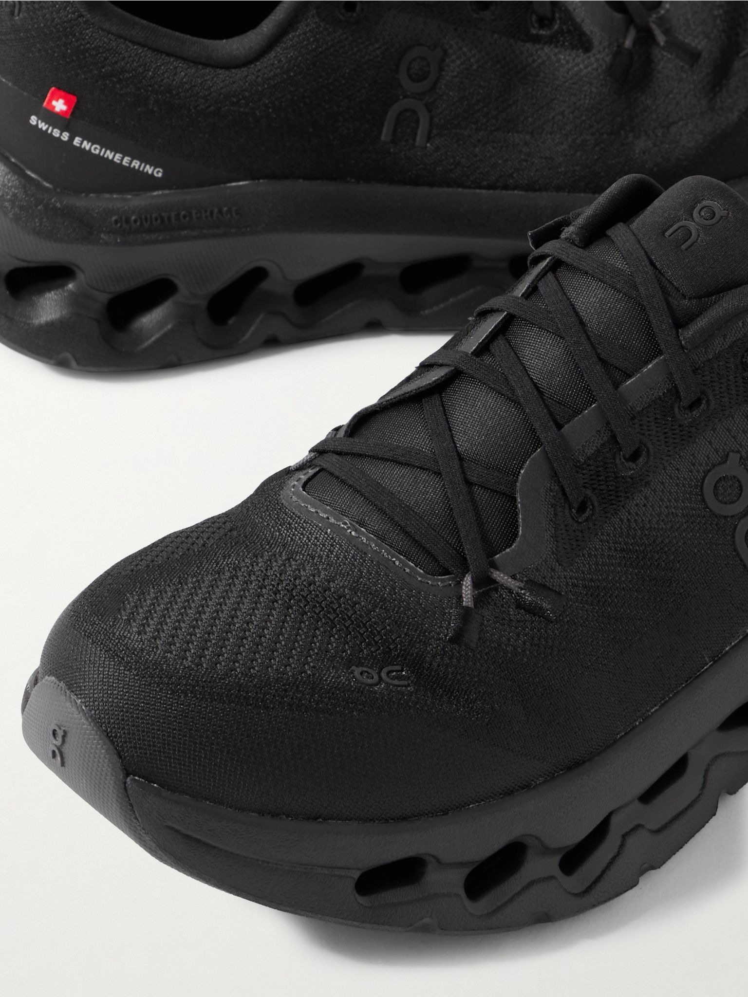Cloudtilt stretch recycled-knit sneakers Black - 4