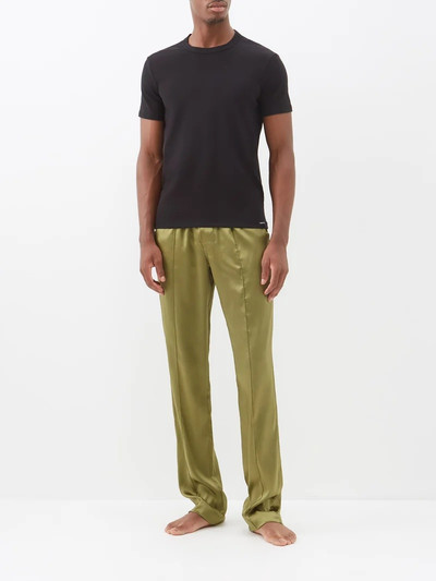TOM FORD Crew-neck cotton-blend jersey pyjama top outlook