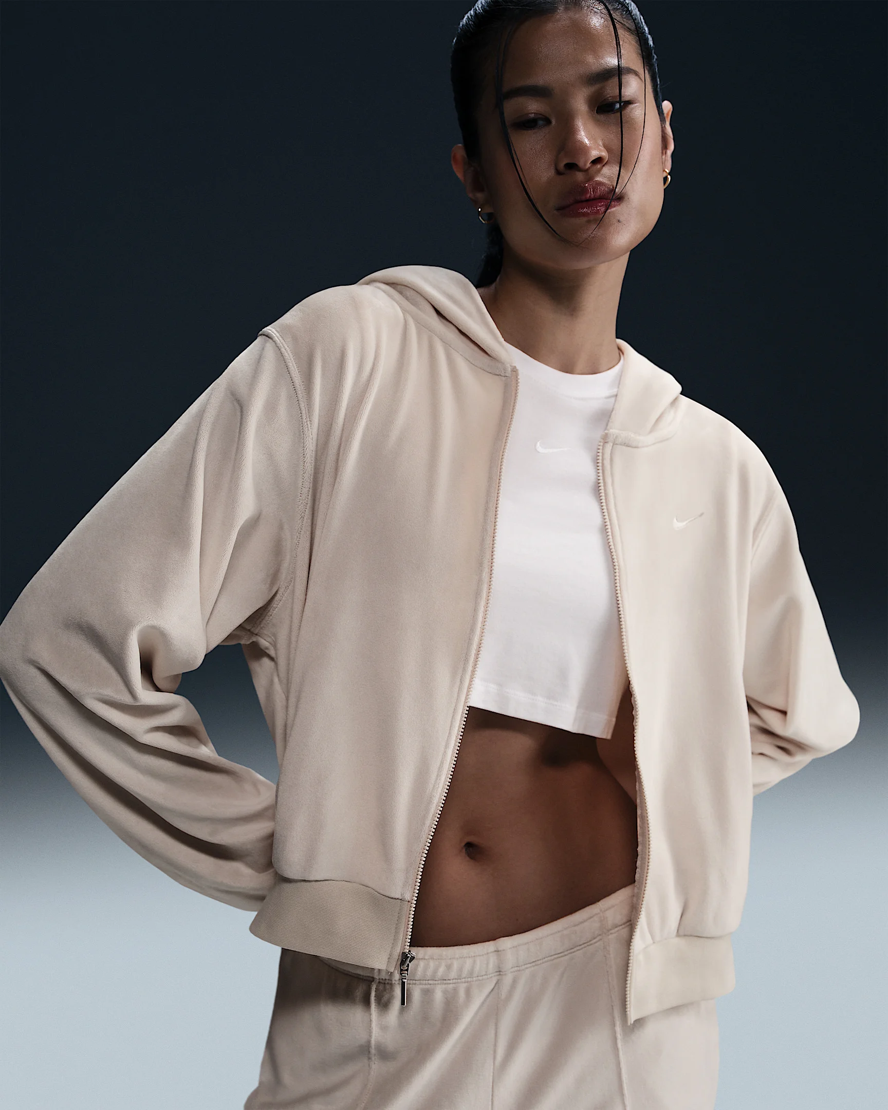 Nike Sportswear Chill Knit Women's Loose Velour Full-Zip Hoodie - 1