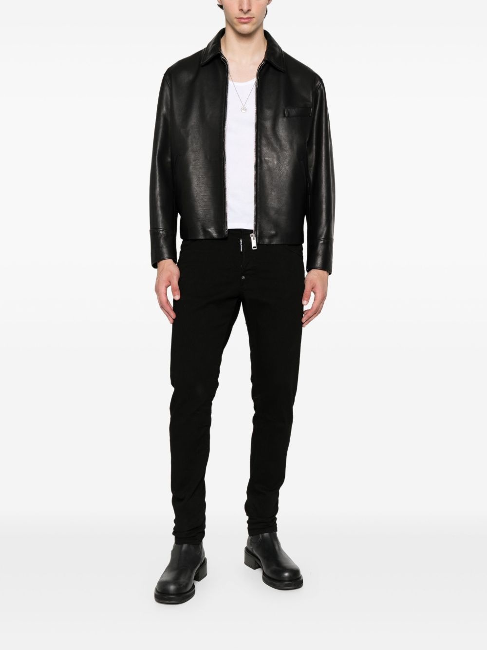 leather bomber jacket - 2