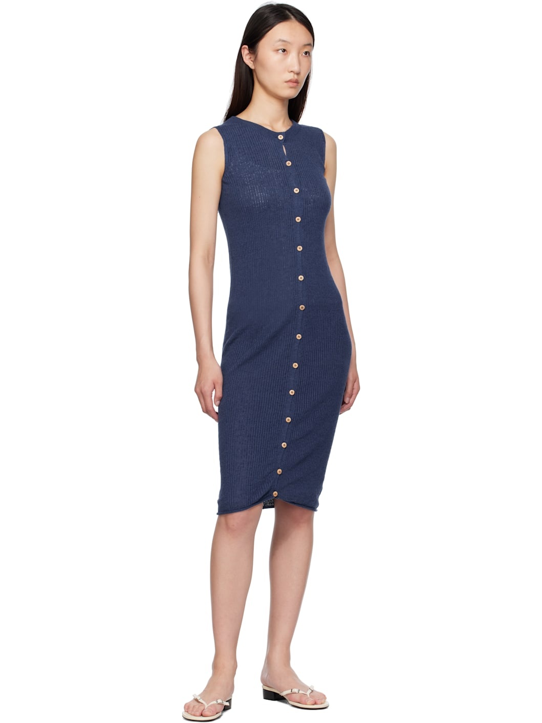 Blue Drip Midi Dress - 4
