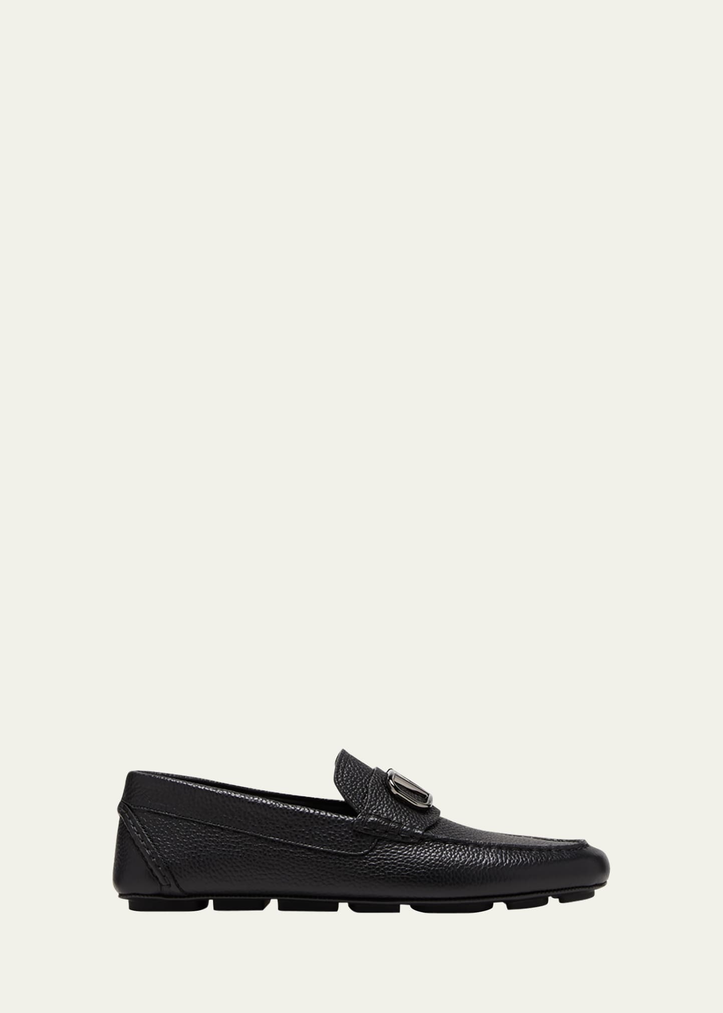 Men's V-Logo Leather Drivers - 1