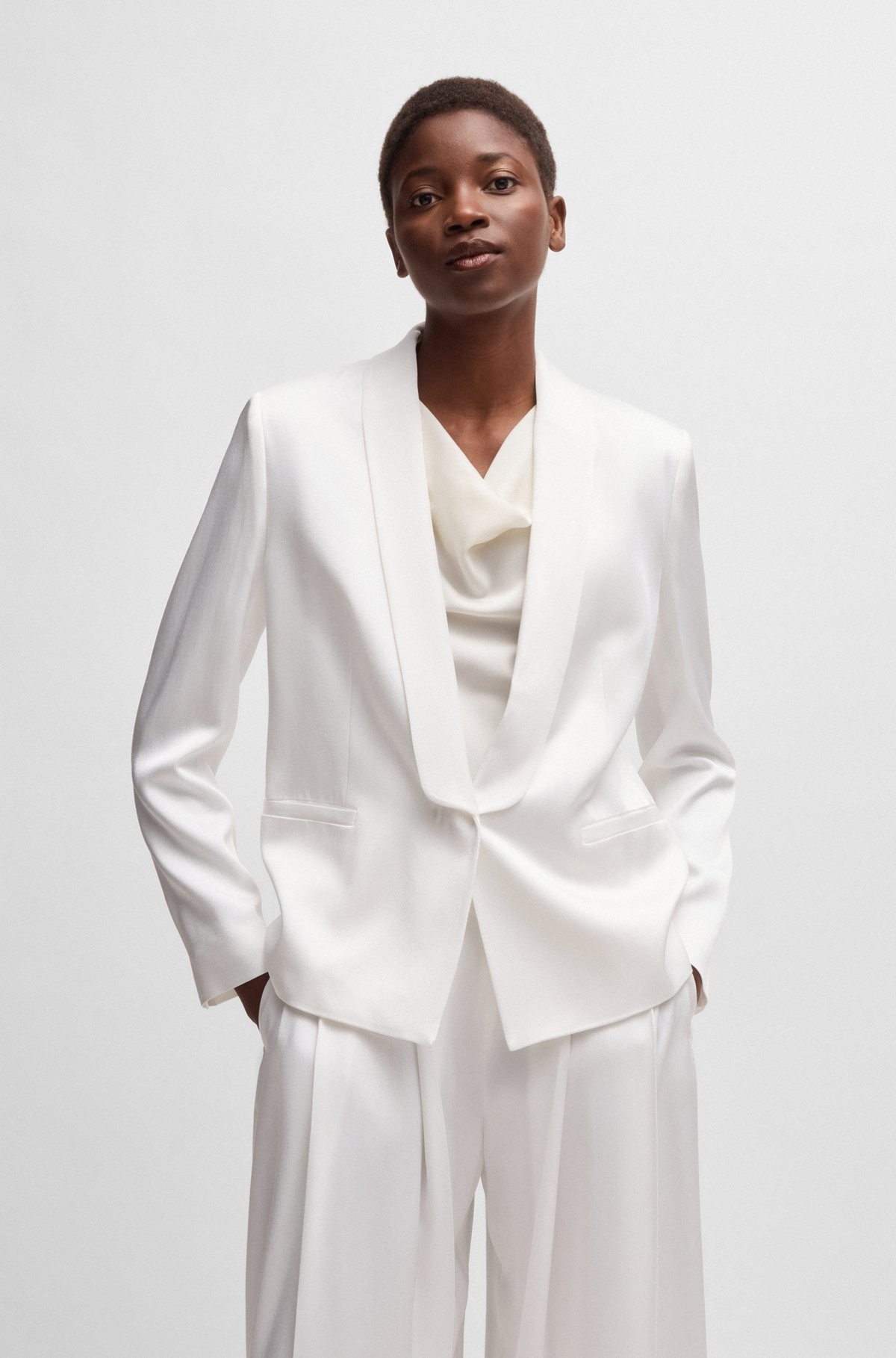 RELAXED-FIT BLAZER WITH SHAWL LAPELS - 2