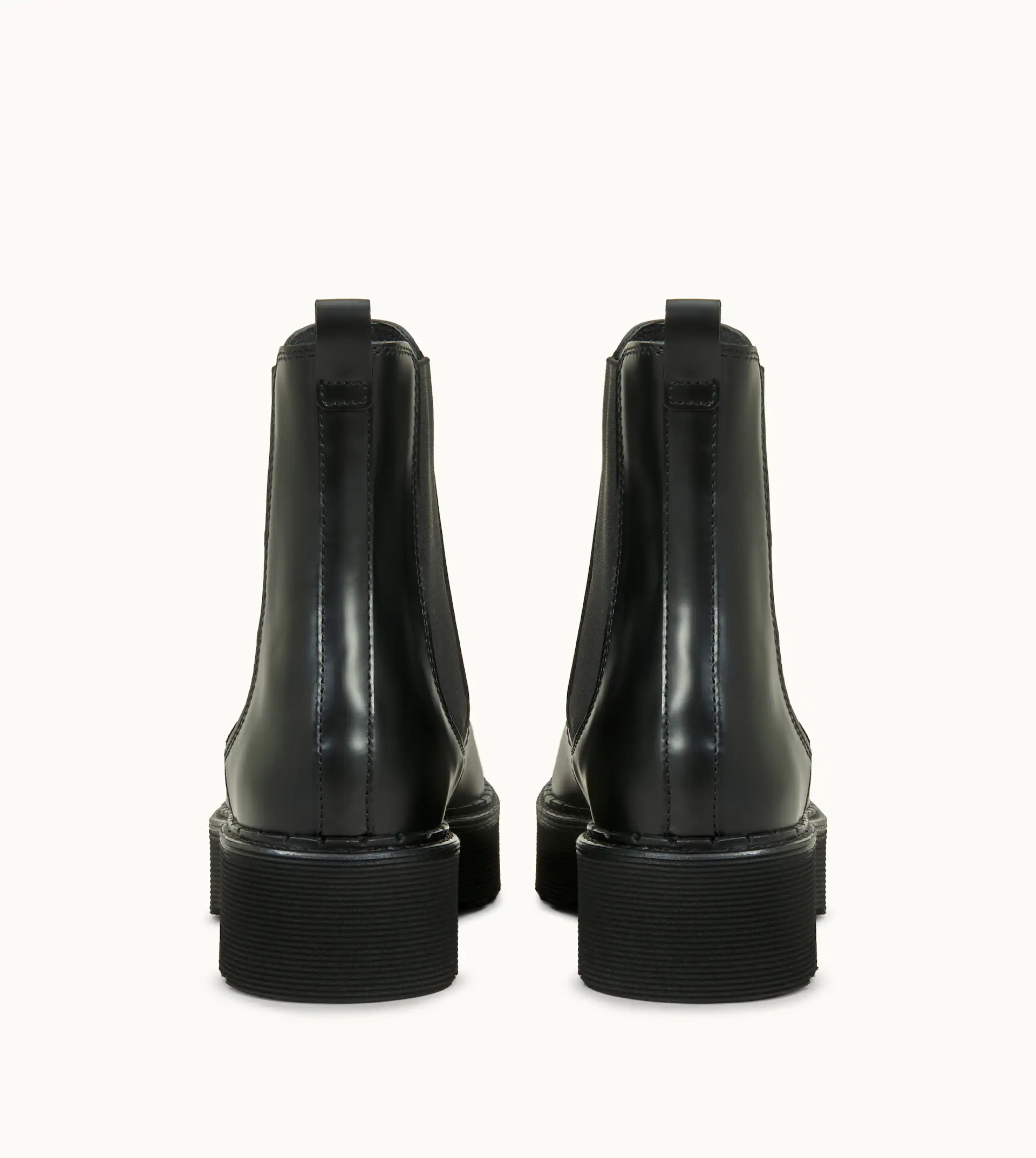 ANKLE BOOTS IN LEATHER - BLACK - 3
