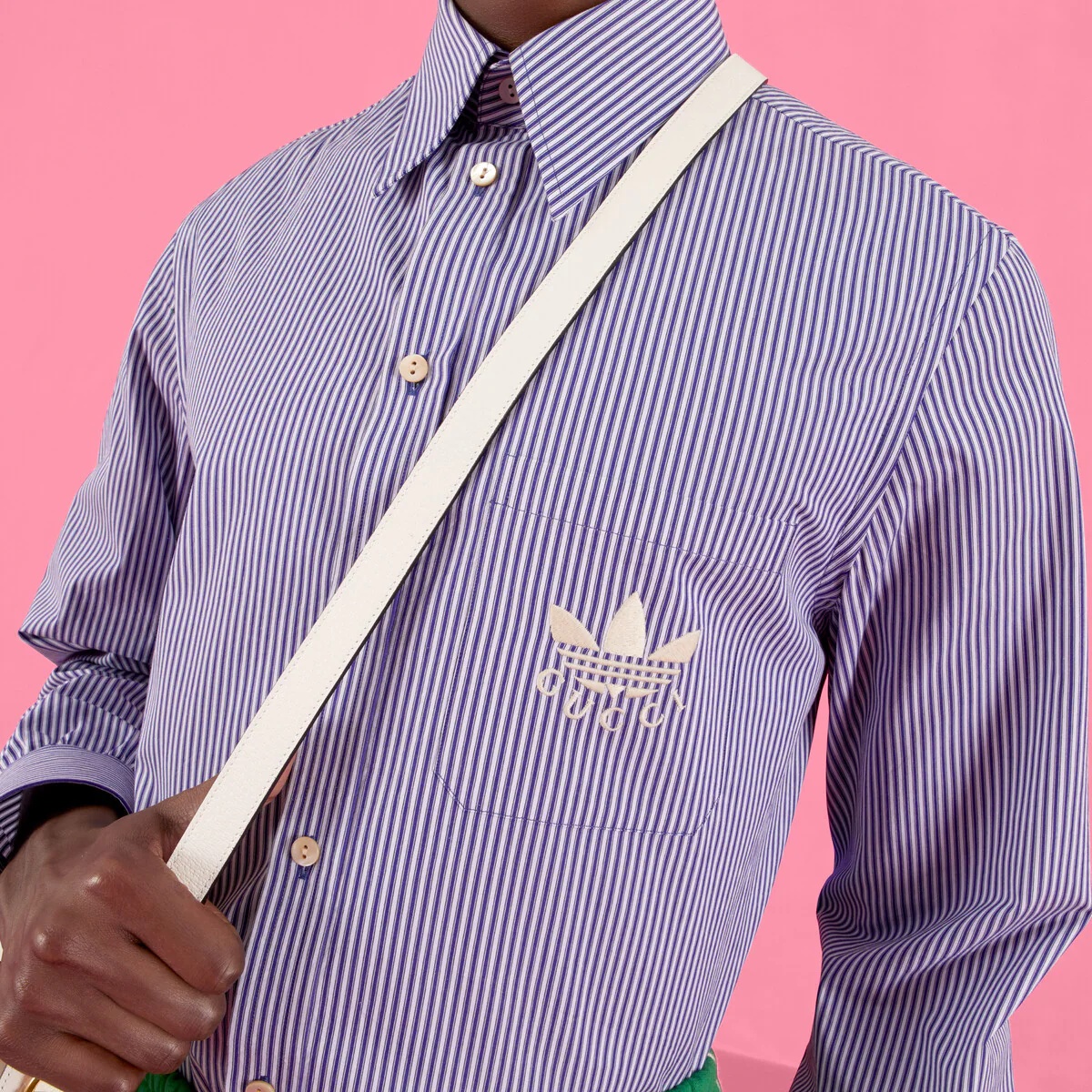 adidas x Gucci striped cotton shirt - 4