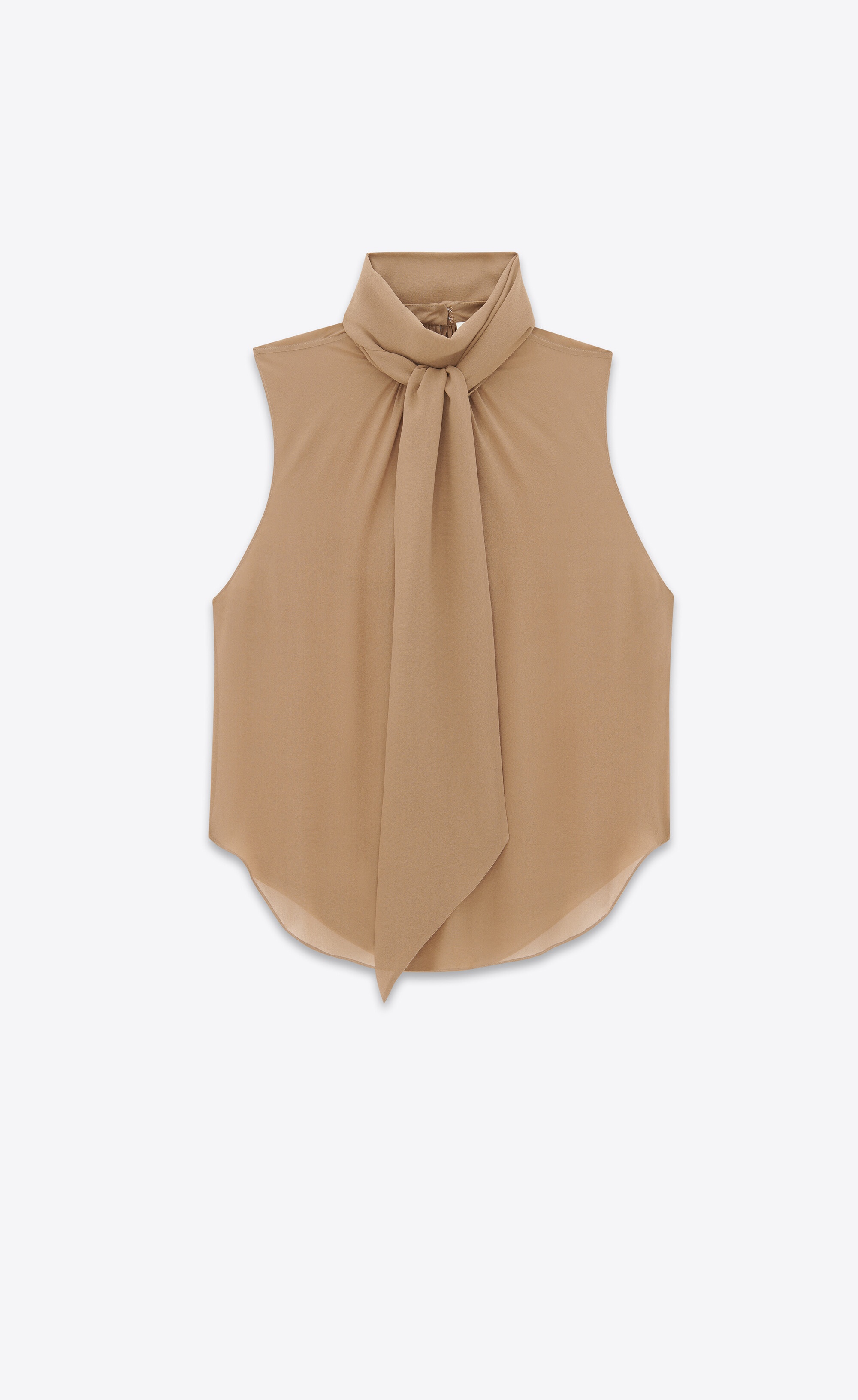 lavallière-neck blouse in silk georgette - 3