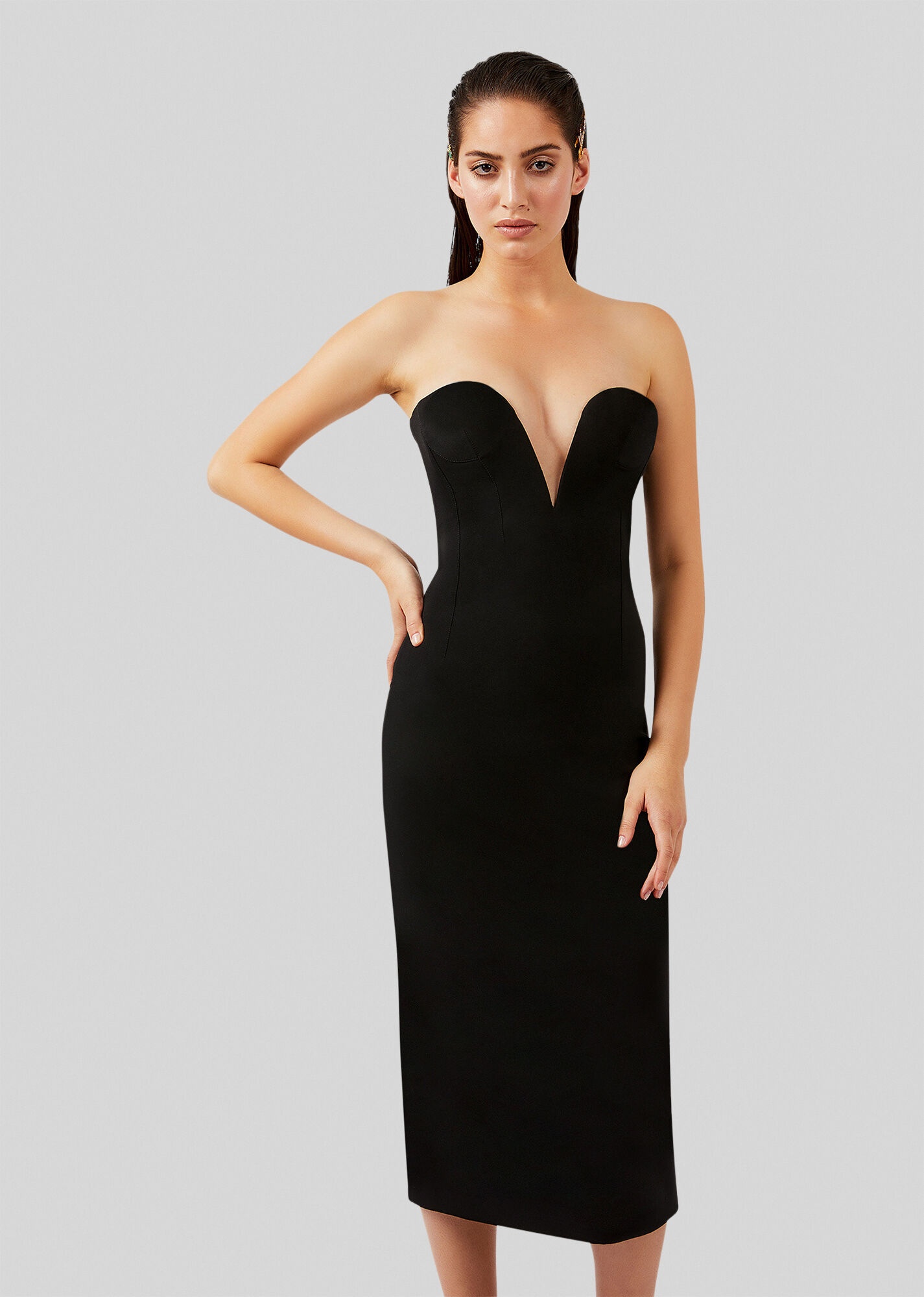 Iconic Neckline Strapless Dress - 2