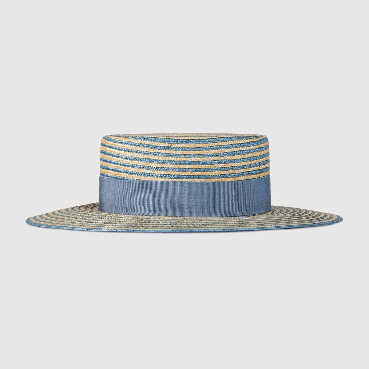 Striped raffia wide-brimmed hat - 2