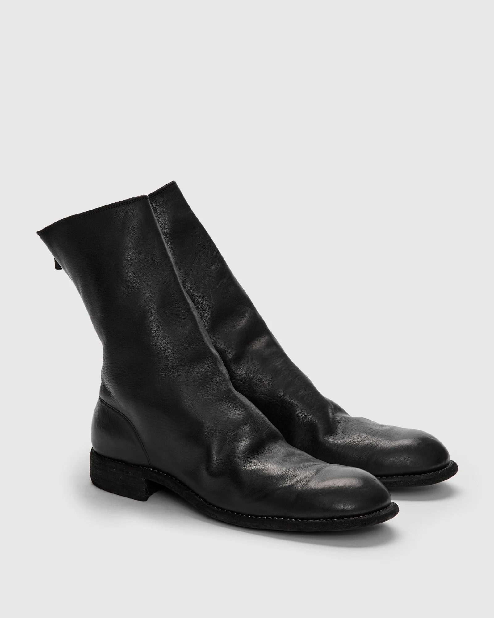 998 Back Zip Boot in Black Full Grain Horse Leather - 1