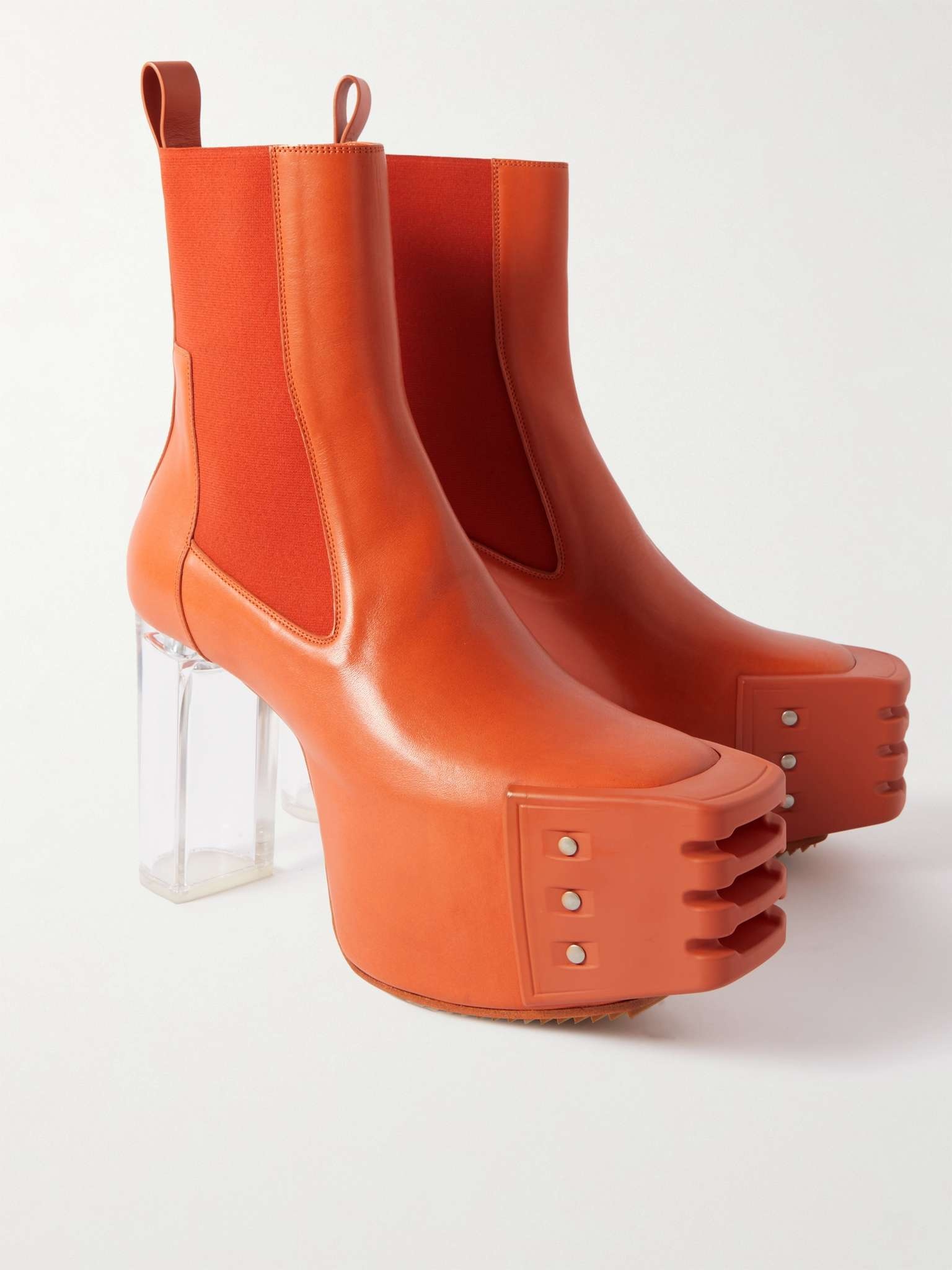 Leather Platform Boots - 4