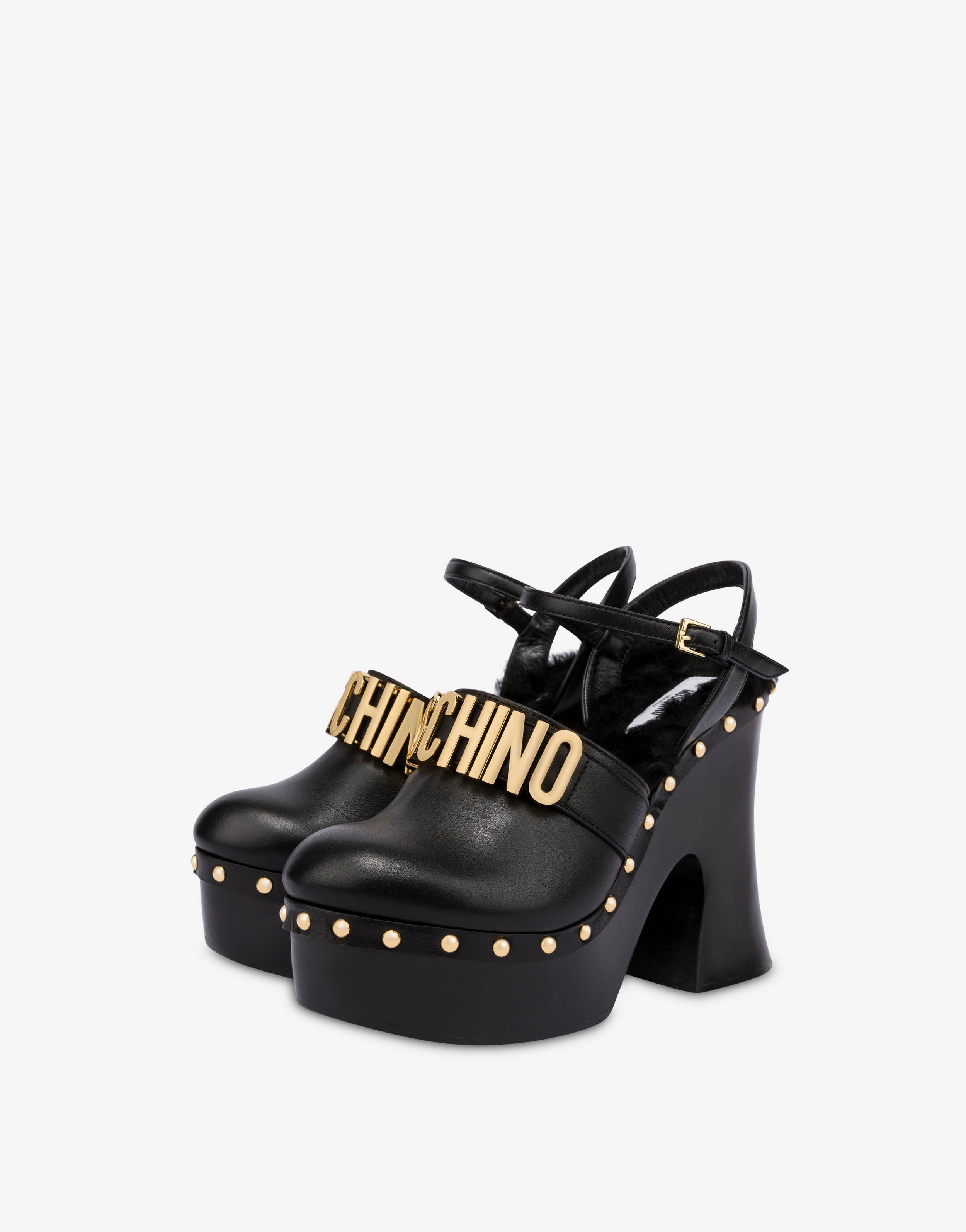 LETTERING LOGO CALFSKIN CLOGS - 1