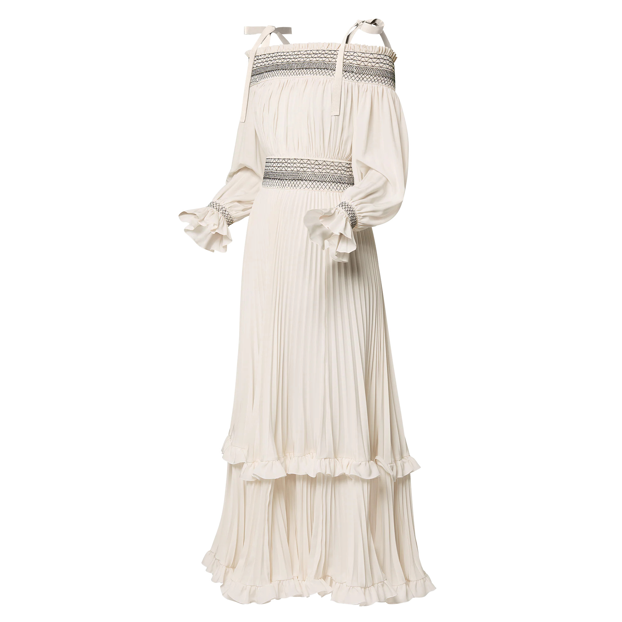 Embroidered Band Dress - 2