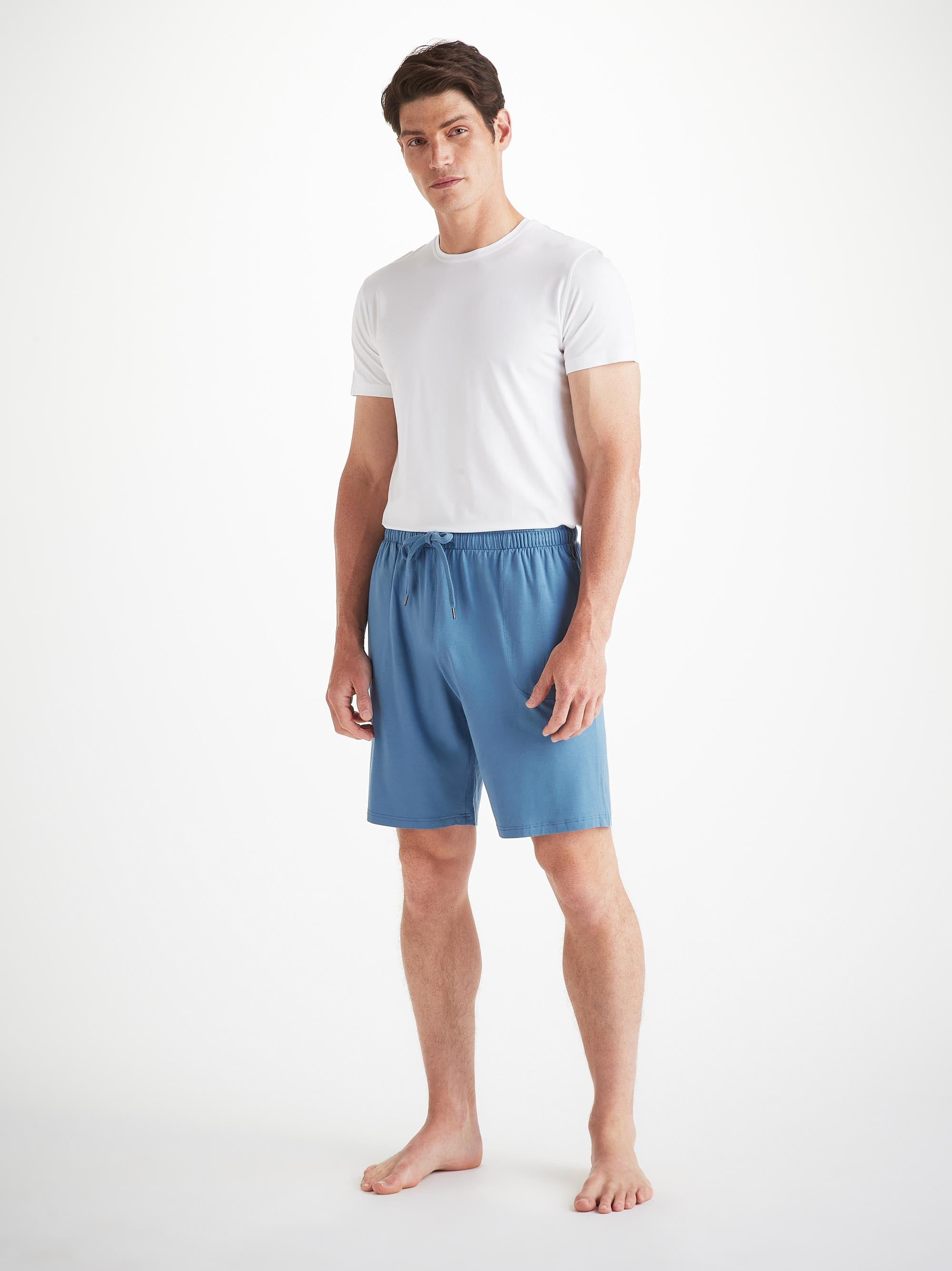 Men's Lounge Shorts Basel Micro Modal Stretch Steel Blue - 3