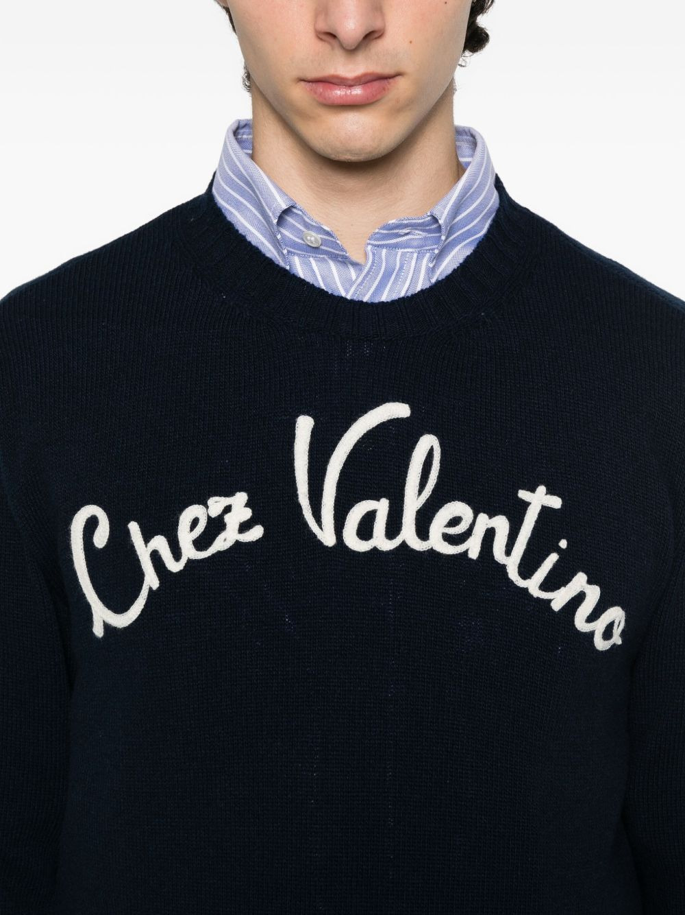 Chez Valentino-embroidered sweater - 5