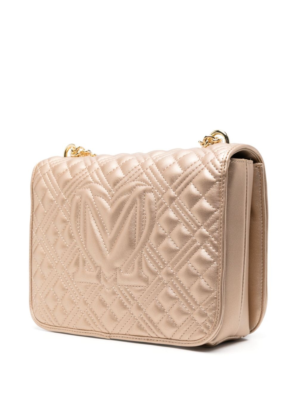 logo plaque quilted shoulder bag - 4