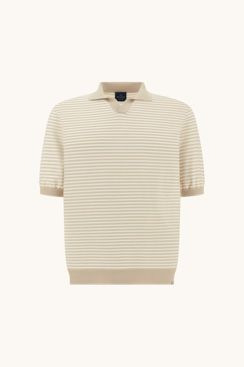 Paul & Shark OPEN‑COLLAR POLO IN FRESCO COTTON WITH STRIPED PATTERN outlook