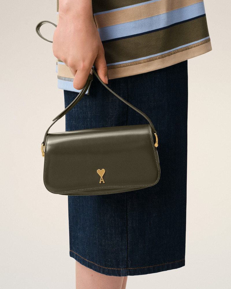 AMI Paris GREEN COW LEATHER SHOULDER PARIS PARIS BAG outlook