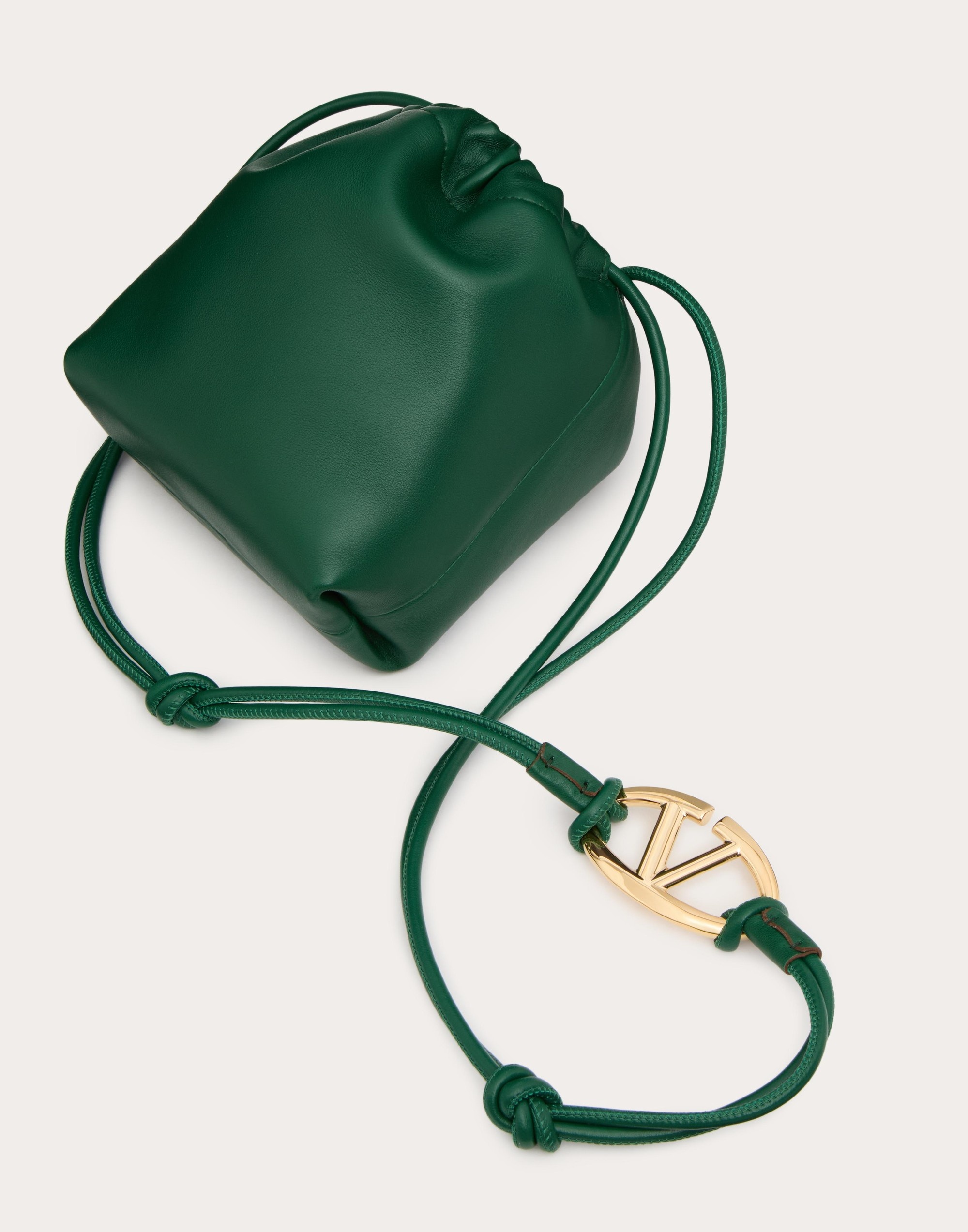 VLOGO POUF NAPPA LEATHER MINI BUCKET BAG - 5