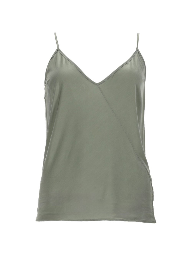 asymmetric-seam V-neck top 1