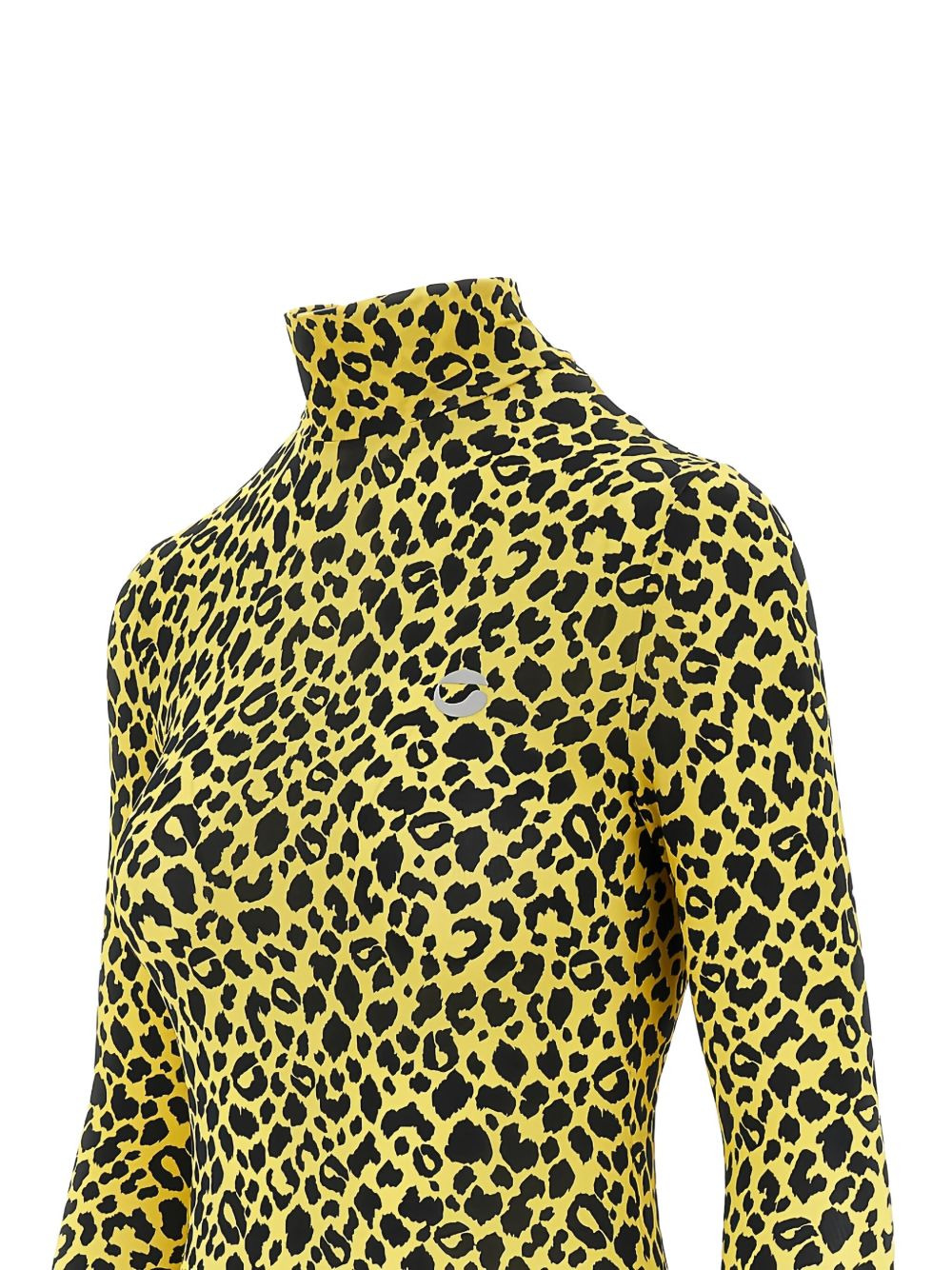 leopard-print turtleneck top - 2