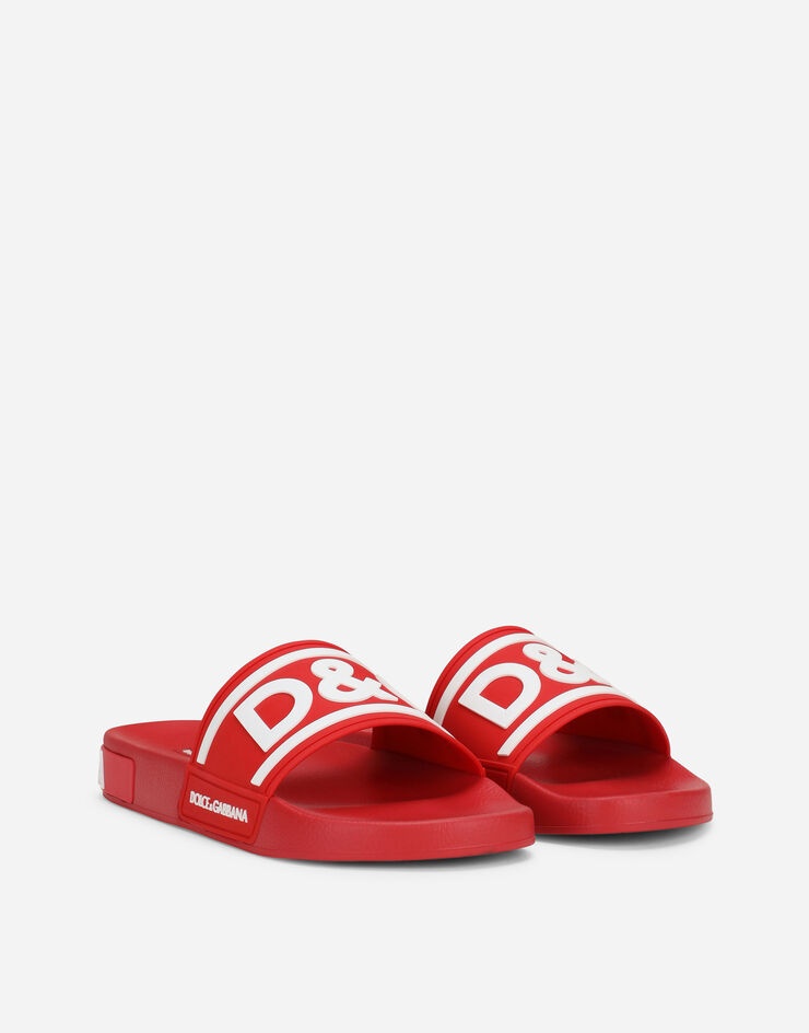 Rubber beachwear sliders with DG logo - 2