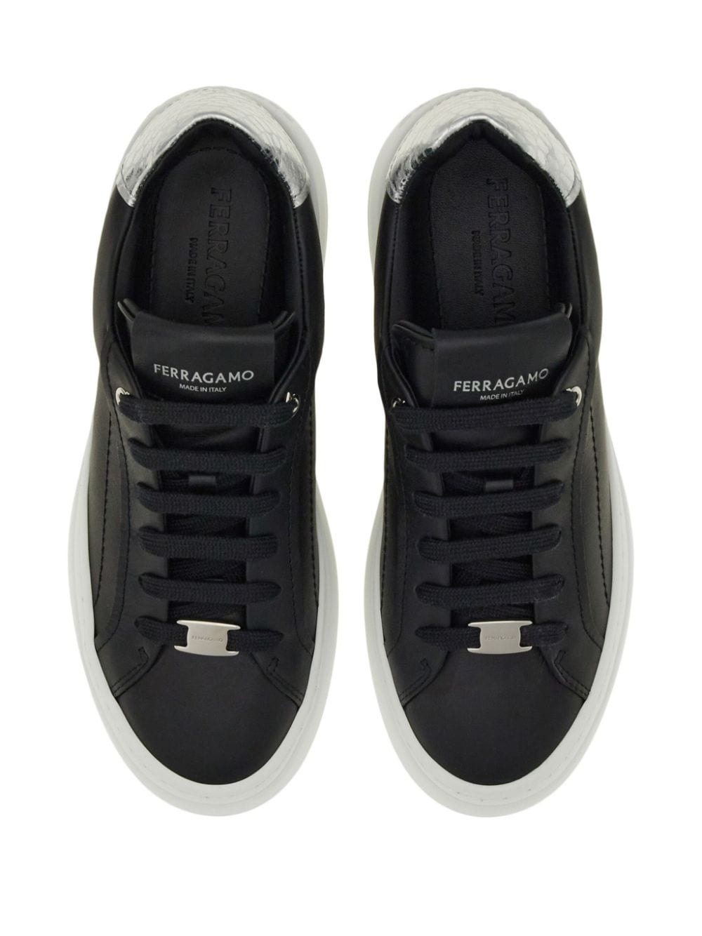 logo-patch leather sneakers - 4