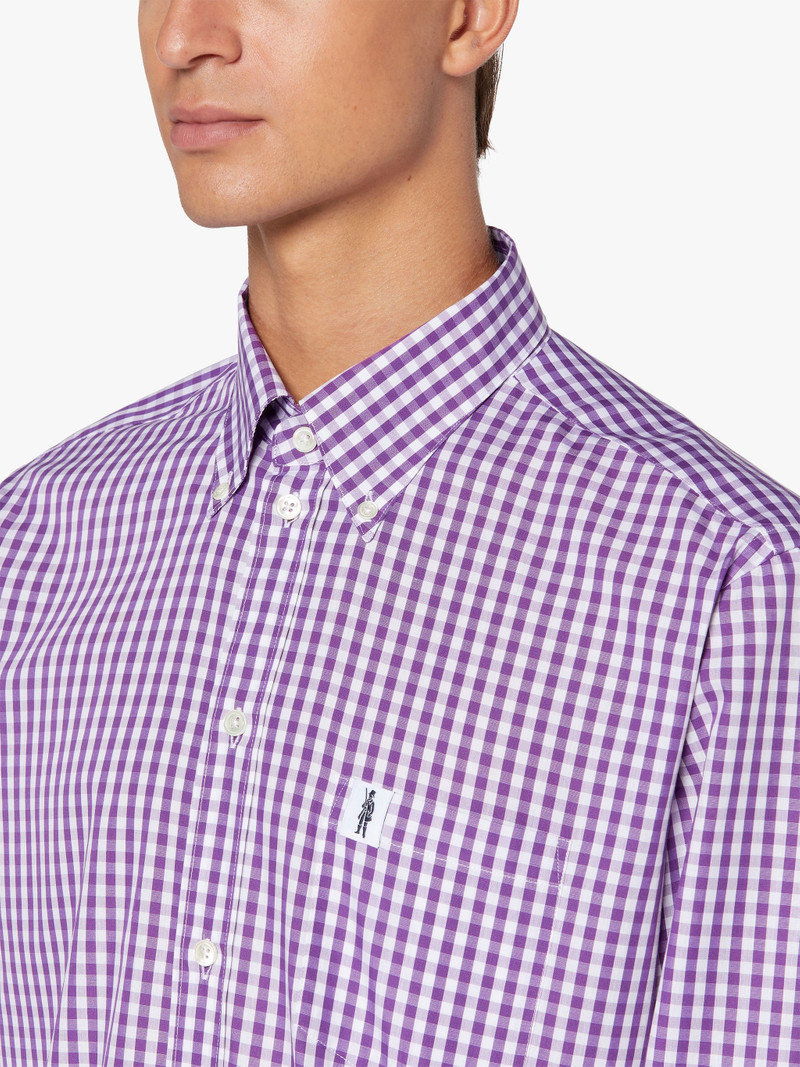 BLOOMSBURY PURPLE CHECK COTTON SHIRT | GSC-107 5