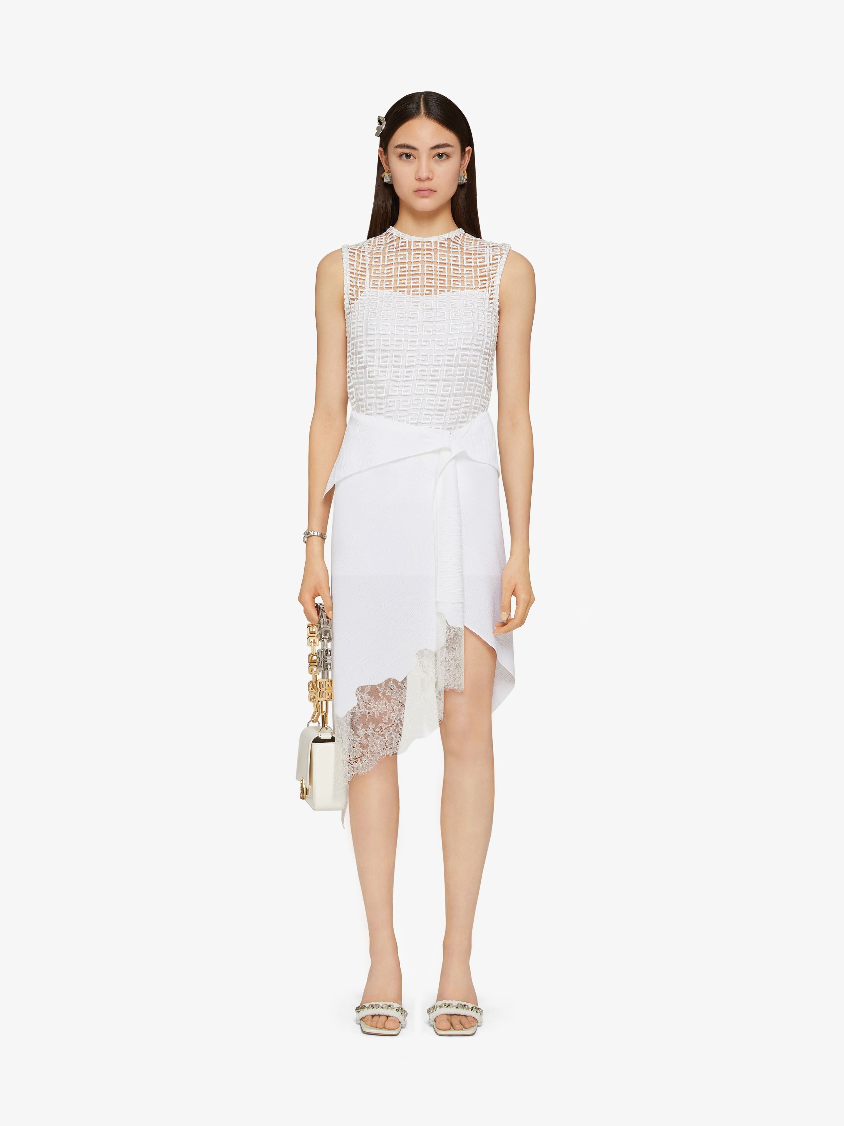 ASYMMETRICAL SKIRT IN CREPE IN LACE - 2