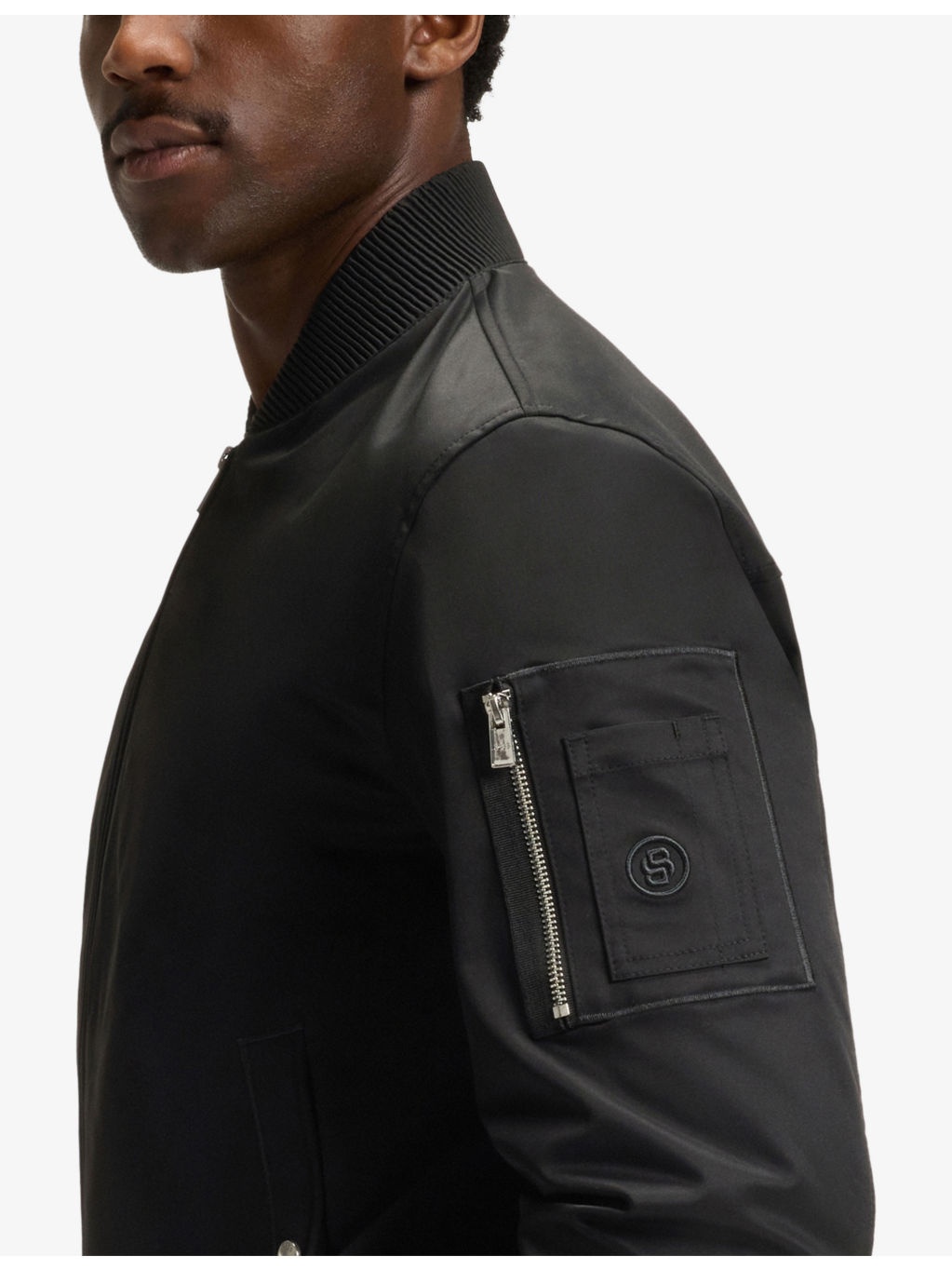 Regular-Fit Zip-Up Woven Bomber Jacket - 5