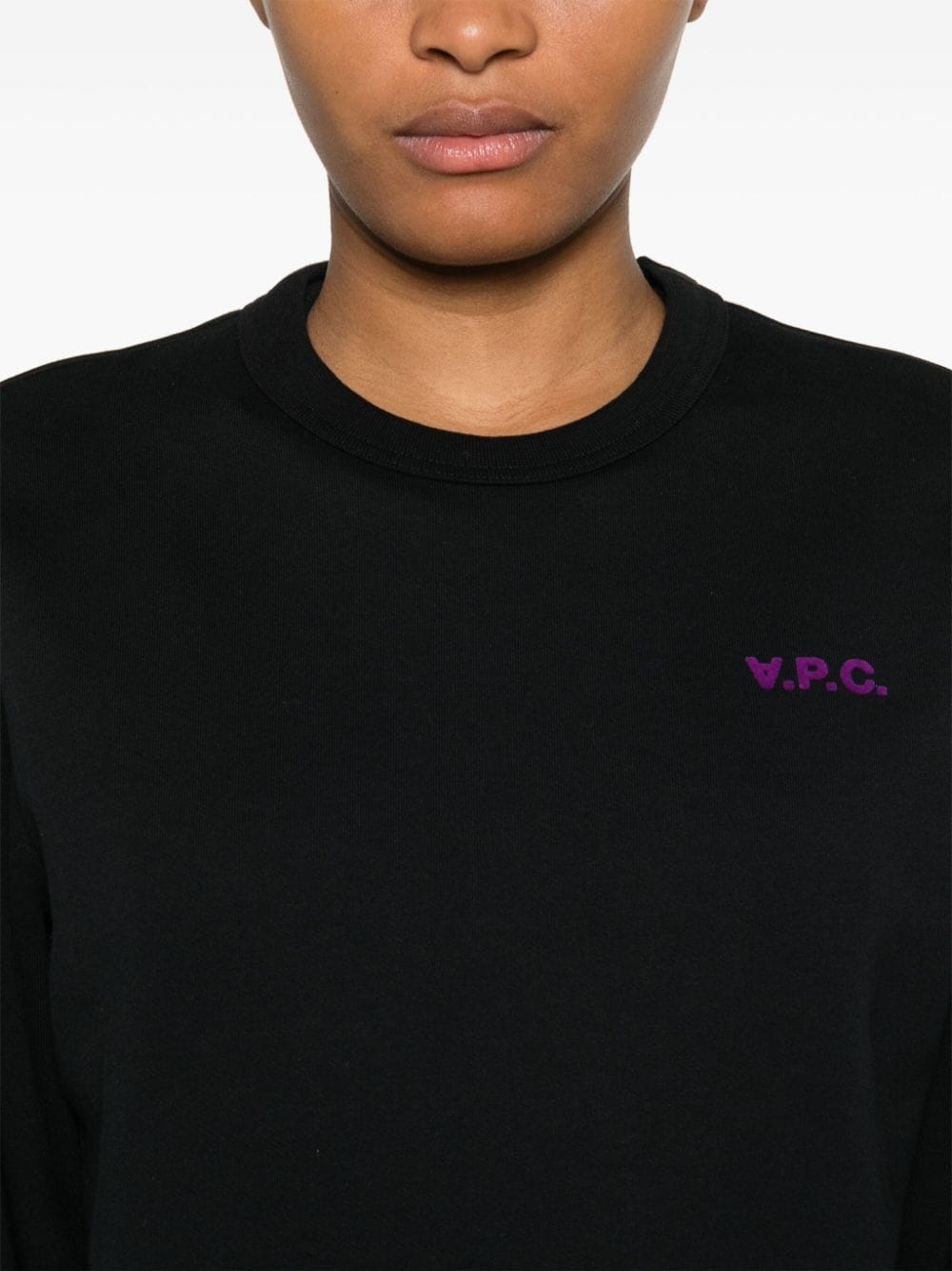 flocked-logo sweatshirt - 5