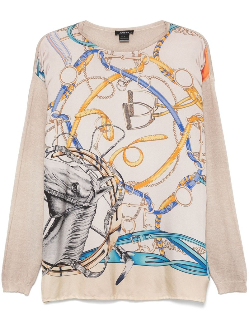 graphic-print knitted top 1