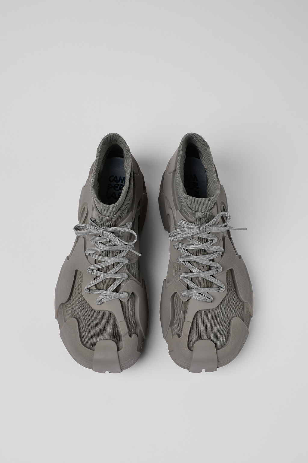 Grey Synthetic Sneaker - 4