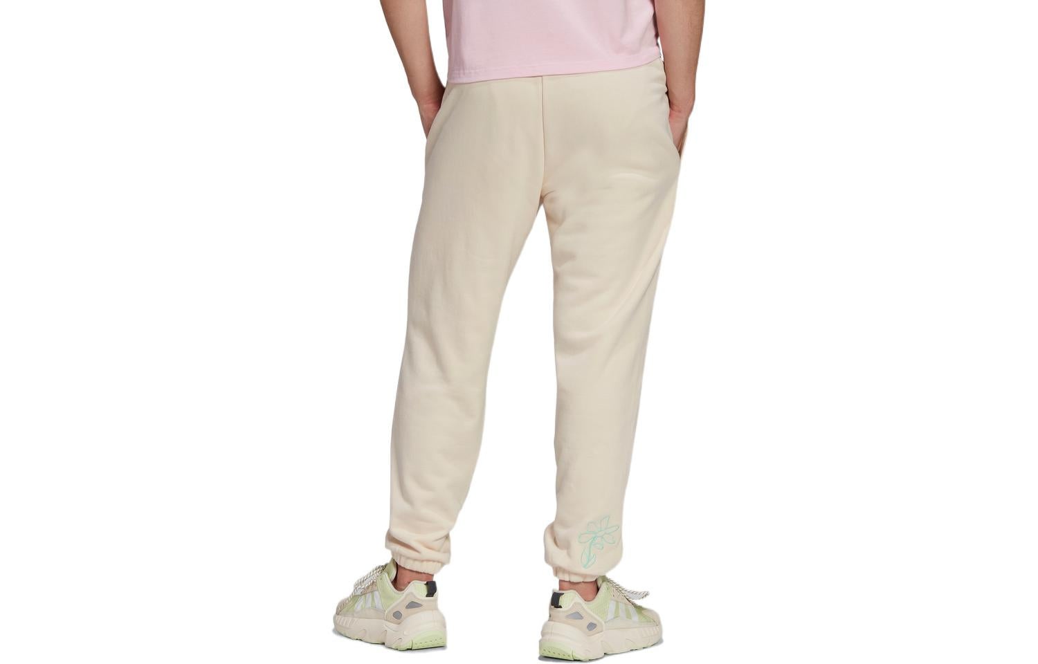 adidas originals Solid Color Casual Bundle Feet Sports Pants/Trousers/Joggers Autumn Yellow White HK - 2