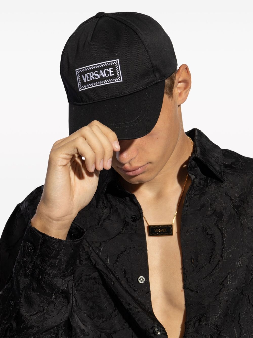 logo-embroidered cotton cap - 4