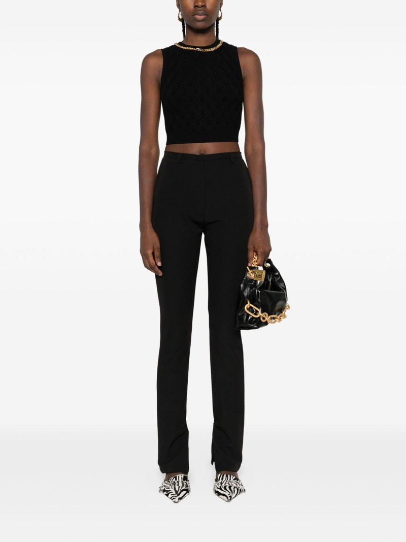 ELISABETTA FRANCHI chain-embellished diamond-pattern crop top outlook
