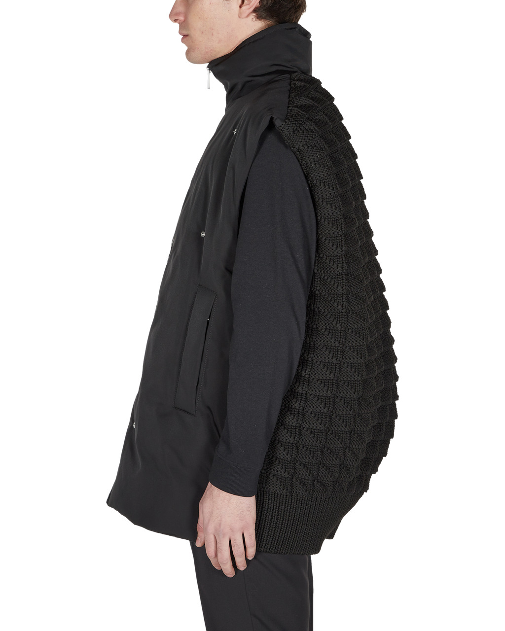 KNIT PANEL NYLON VEST - 4