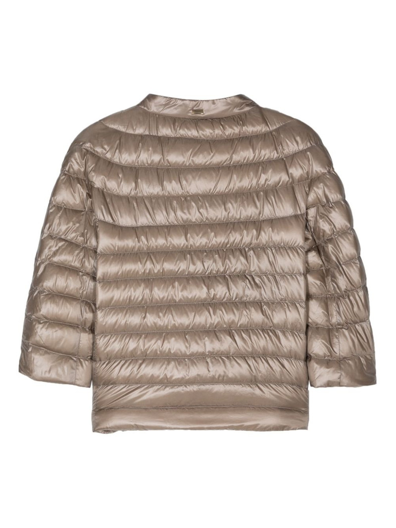 Herno collarless puffer jacket outlook