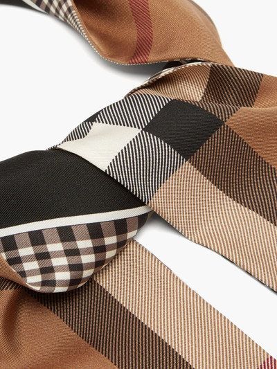 Burberry Heritage-check mulberry-silk scarf outlook