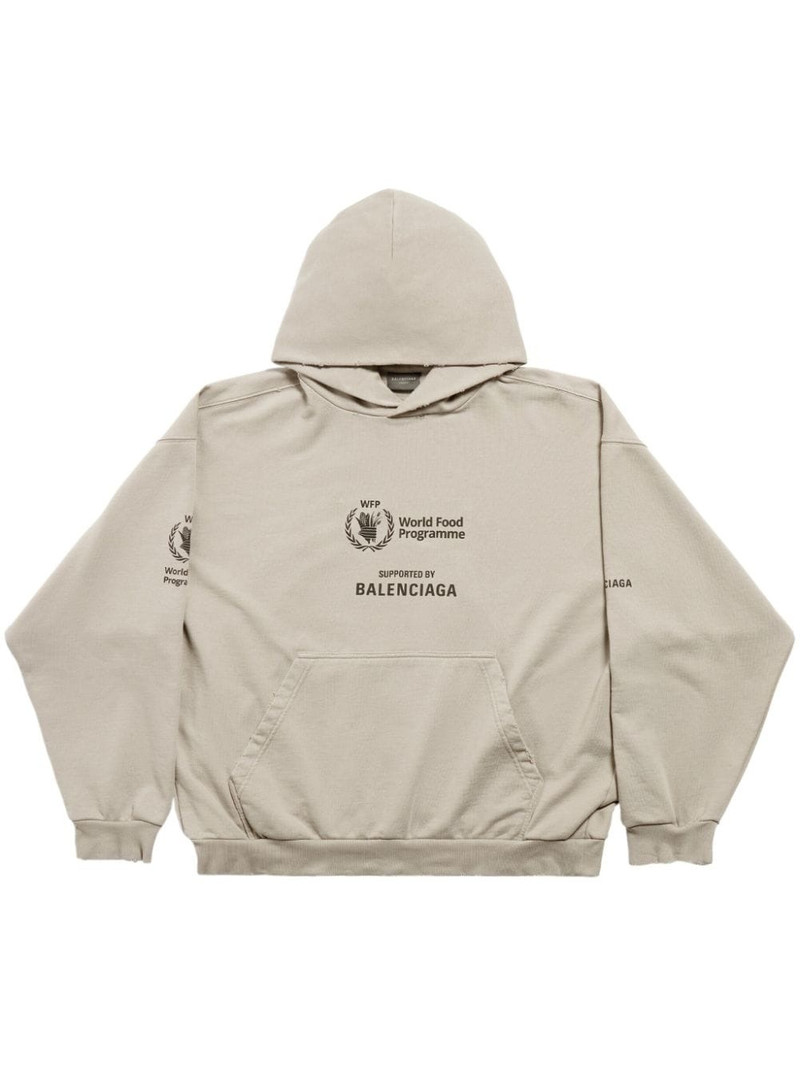 WFP-print cotton hoodie - 1